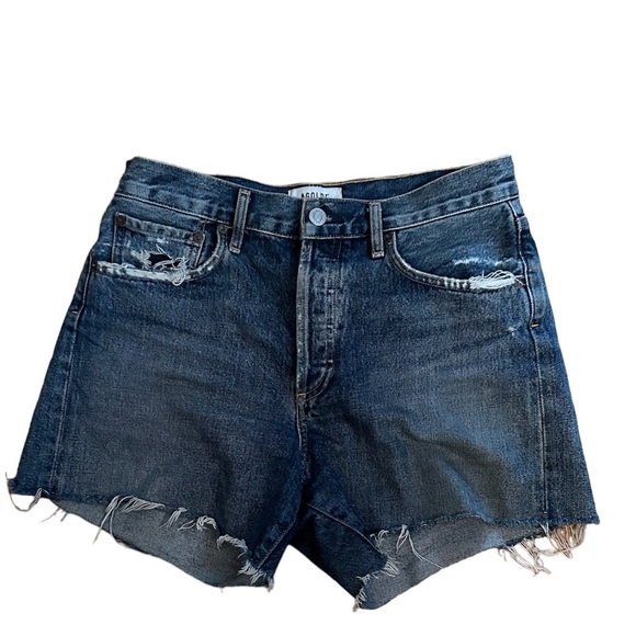 AGOLDE Vintage Cut Dark Wash Denim Shorts